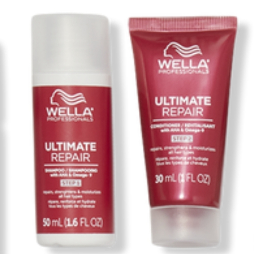 WELLA ULTIMATE REPAIR SHAMPOO & CONDITIONER TRAVEL SET.